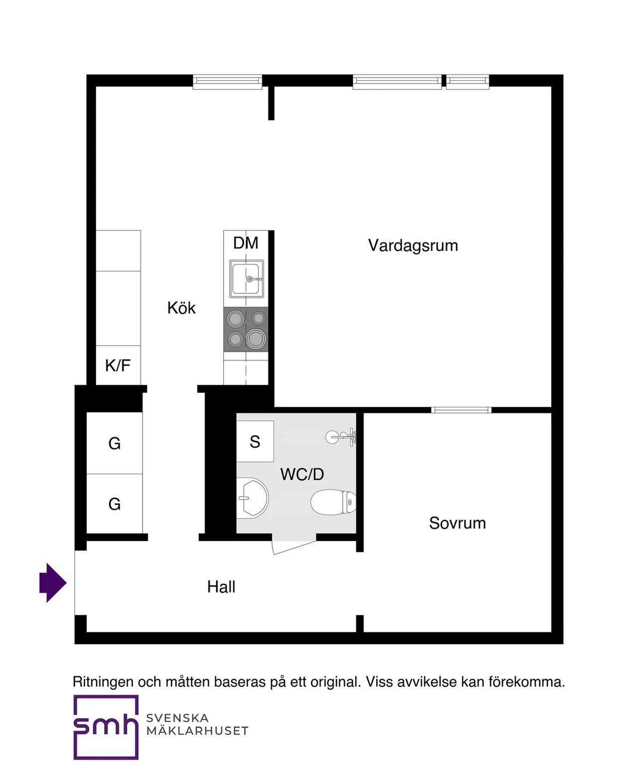 Planritning för Uppfartsvägen 4A