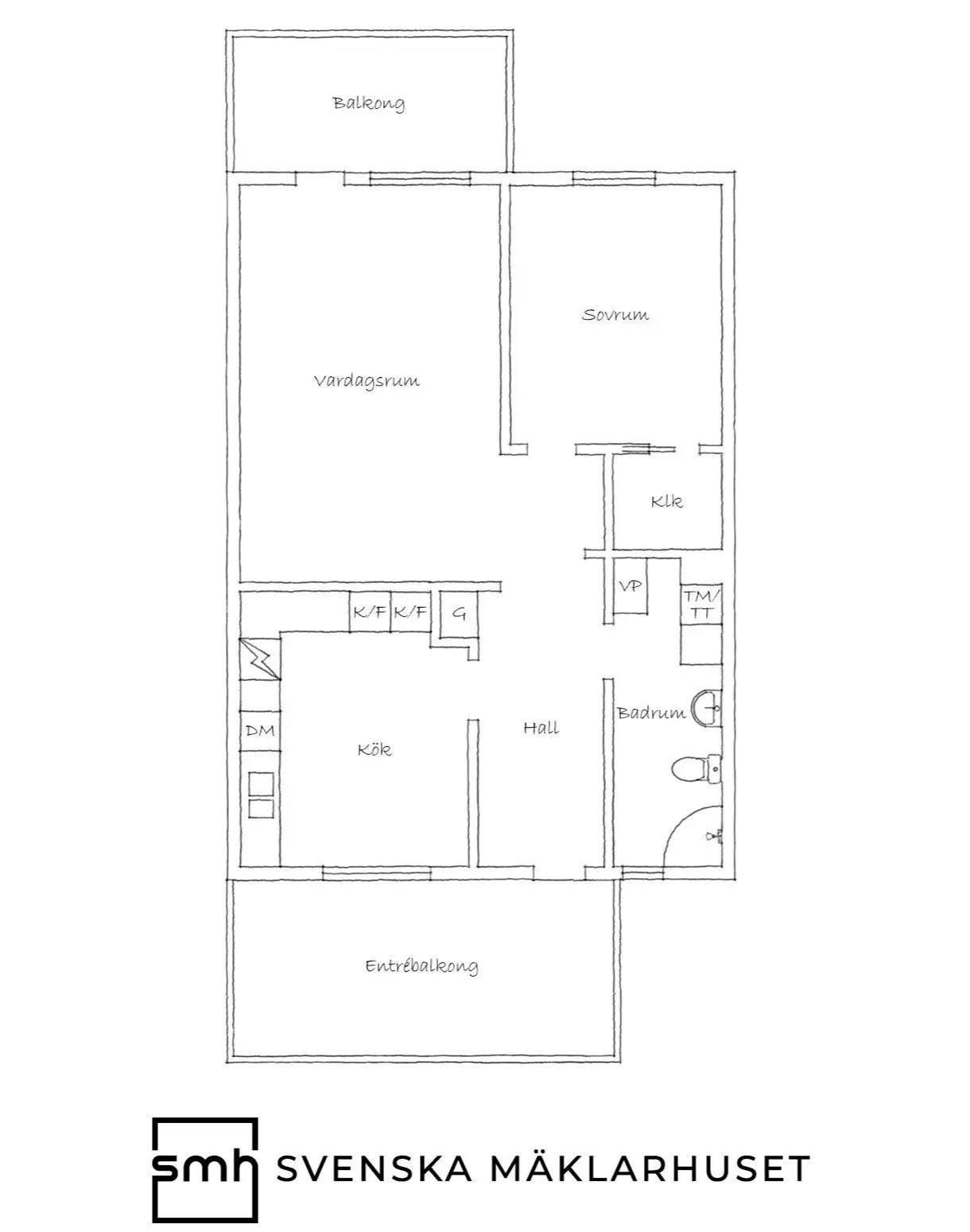 Floor plan for Lilla Ingebäcksvägen 26B
