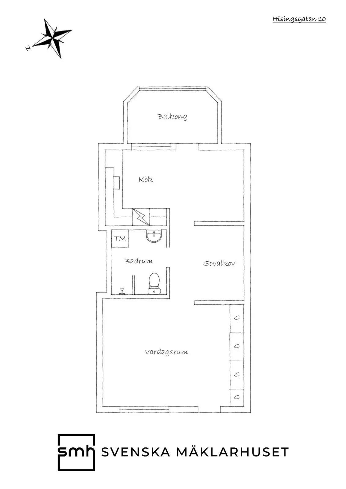 Planritning för Hisingsgatan 10