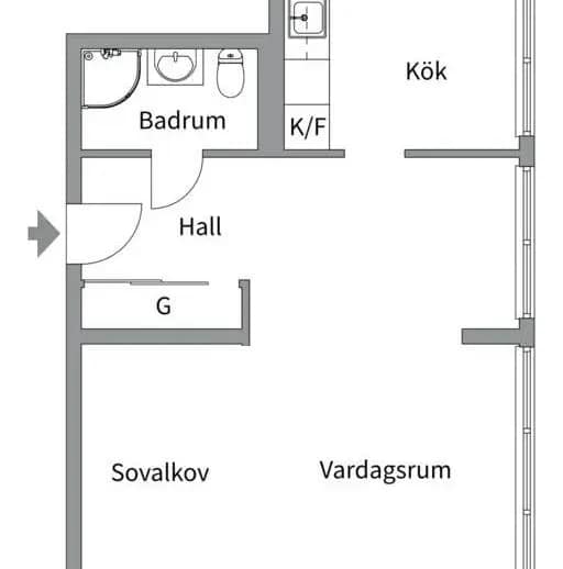 Planritning för Ritargatan 3