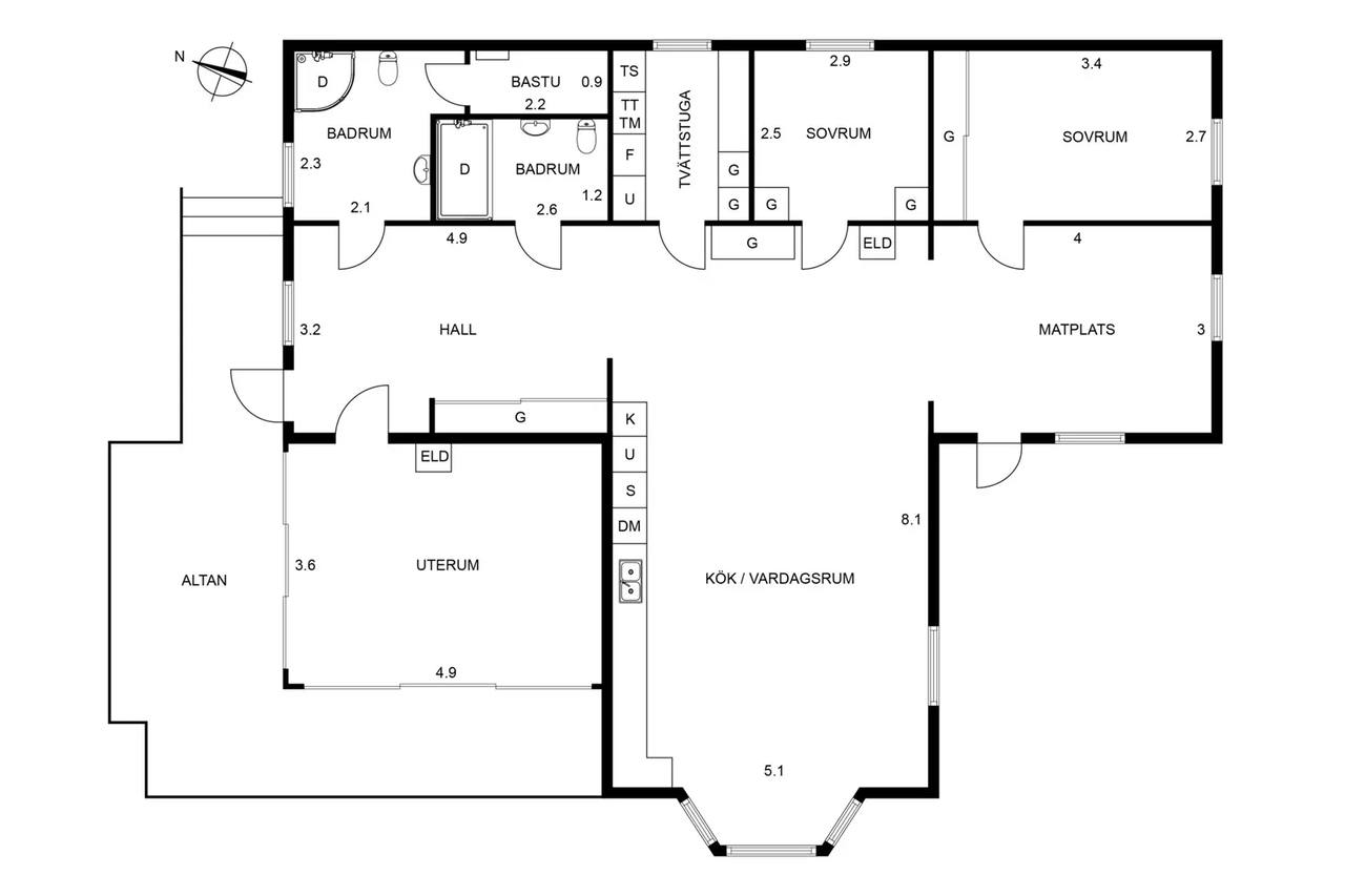 Floor plan for Bergvägen 505