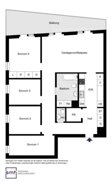 Floor plan for Beckomberga ängsväg 6