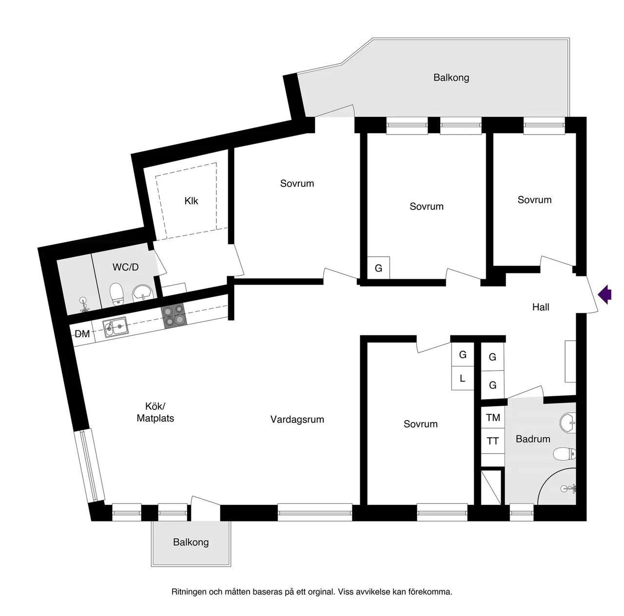 Planritning för Götgatan 30E