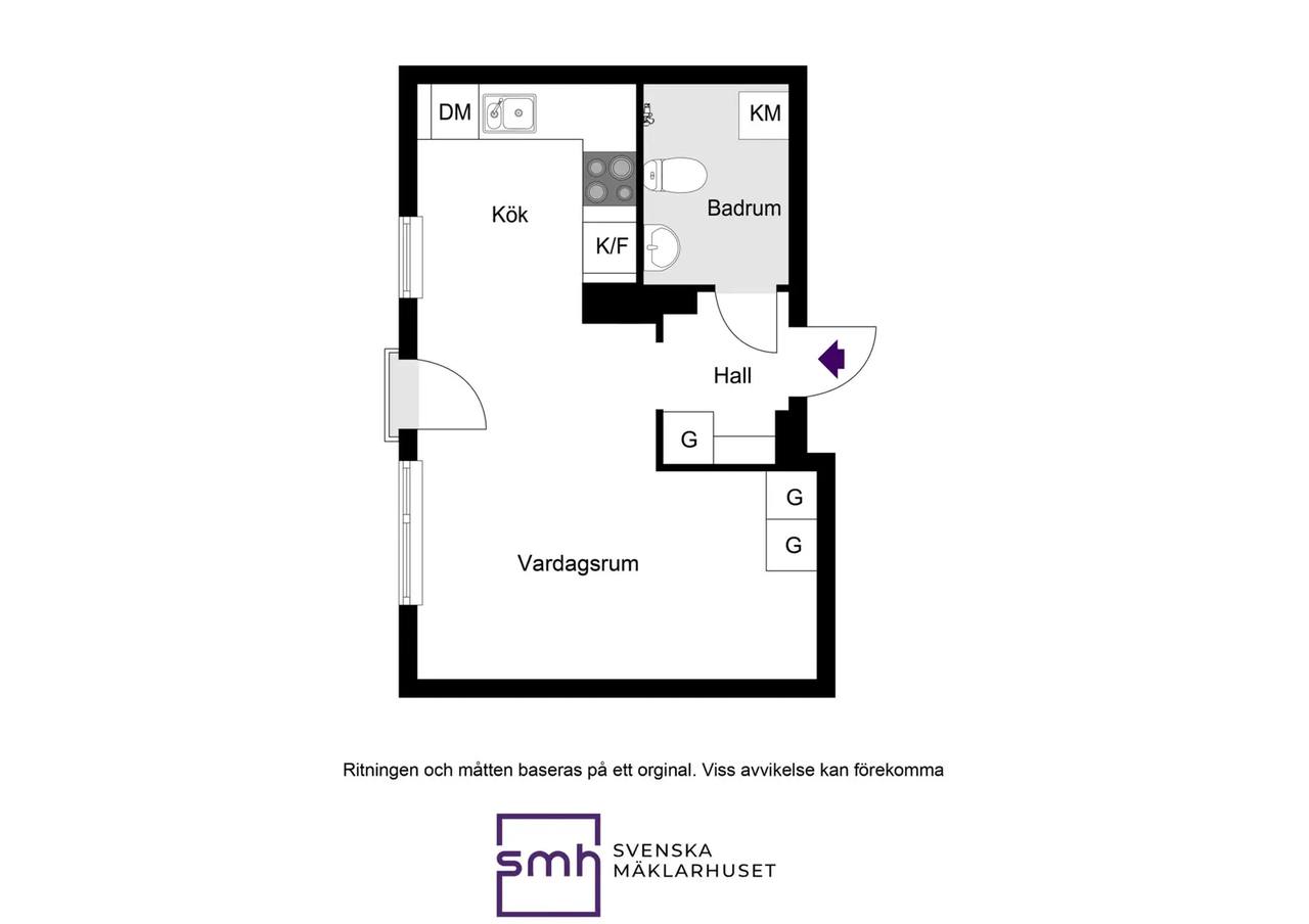Floor plan for Suddagummans Gata 12, 3 tr.