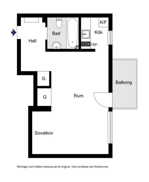 Planritning för Bäckvägen 120, 3 tr.