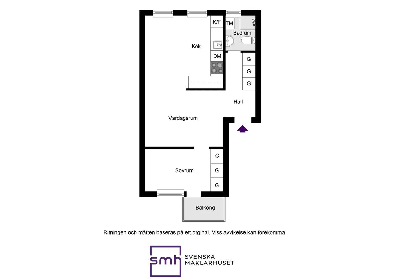 Floor plan for Registervägen 20, 3tr.