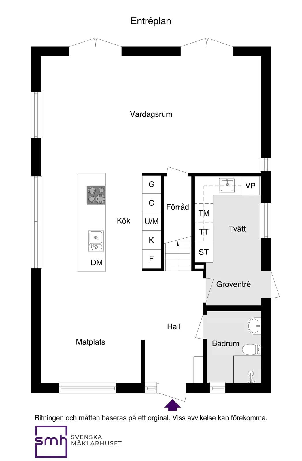 Floor plan for Ryttmästarvägen 57