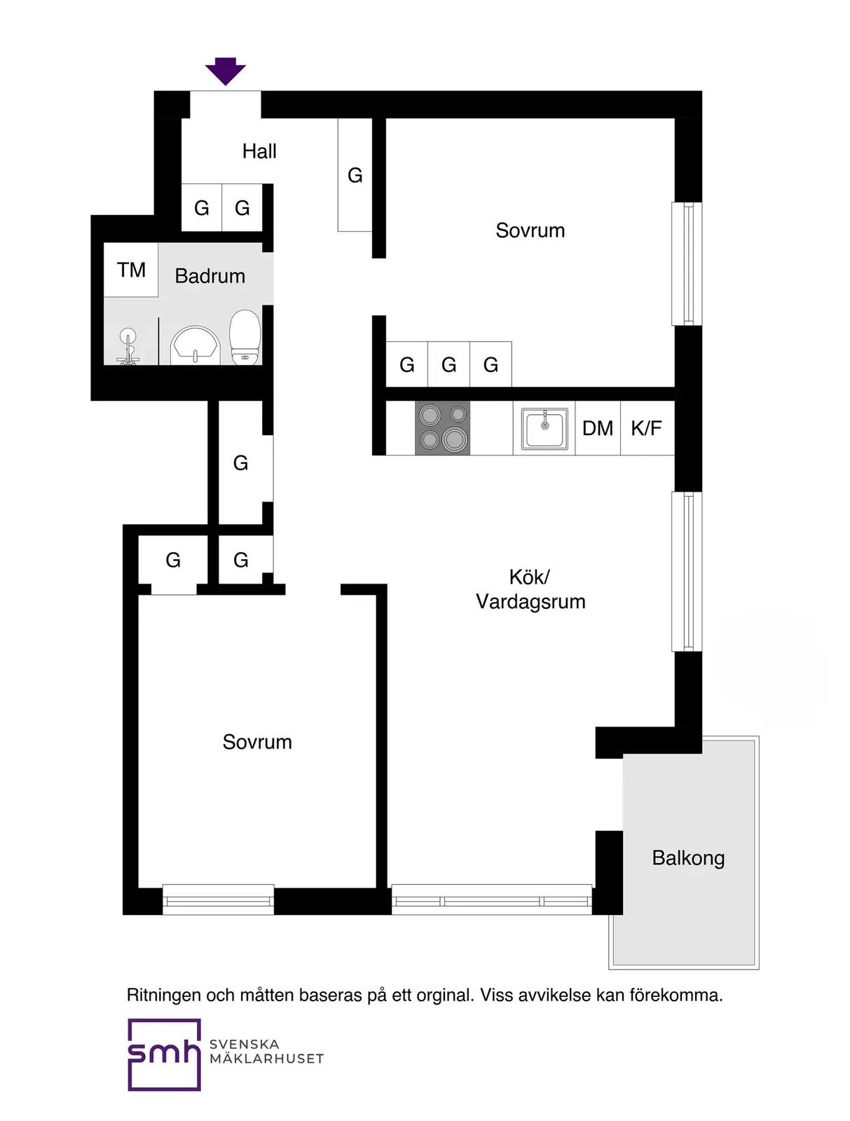 Floor plan for Vattugatan 23