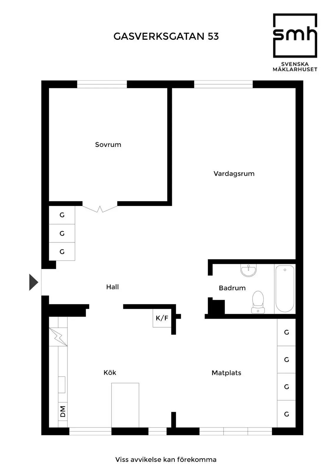 Floor plan for Gasverksgatan 53