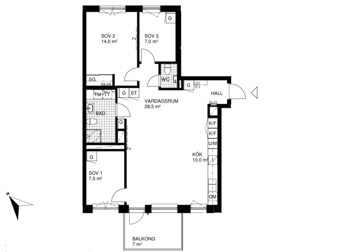 Floor plan for Stationsmästargatan 2