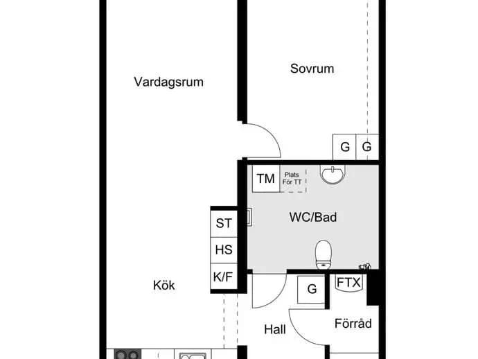 Planritning för Eklundshovsvägen 27C