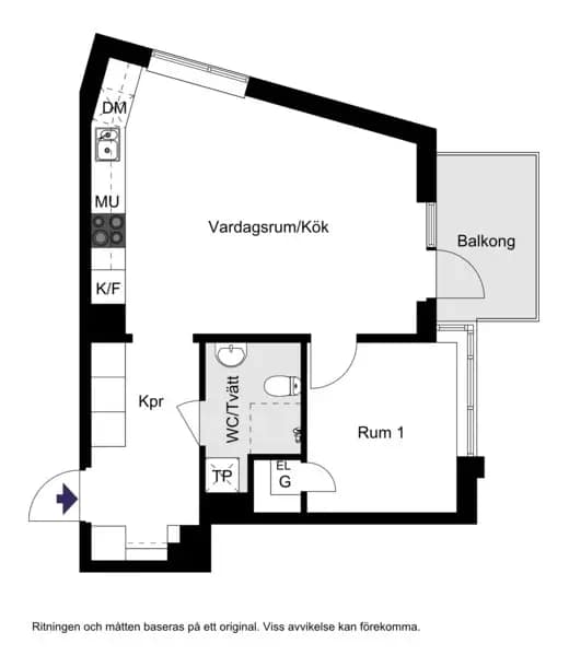 Planritning för Bergavägen 74