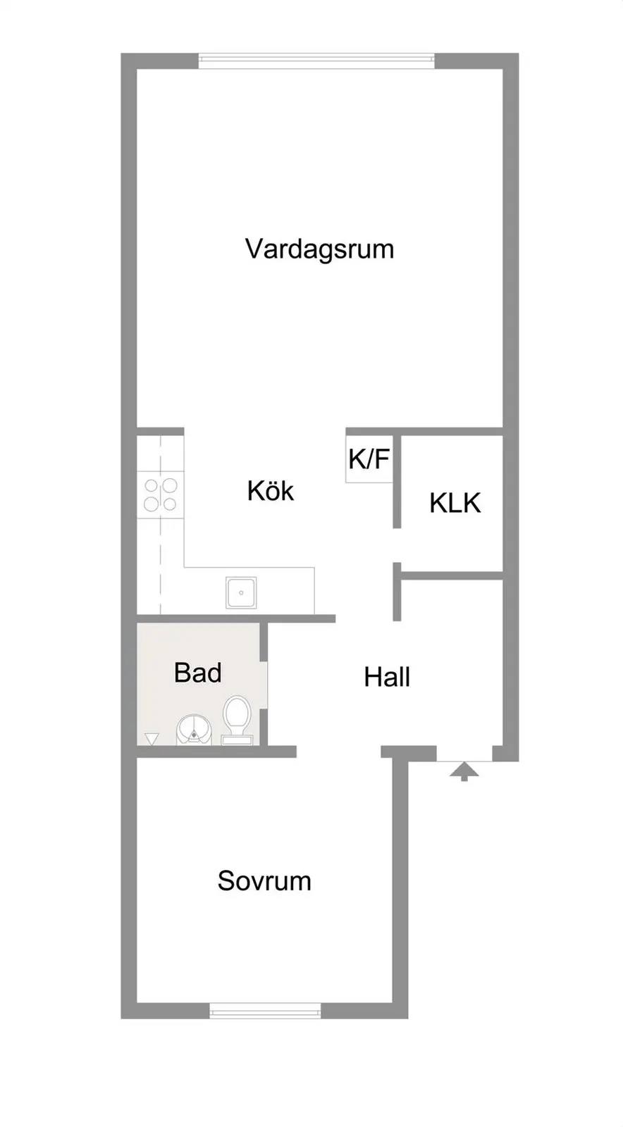Floor plan for Lönngatan 40D