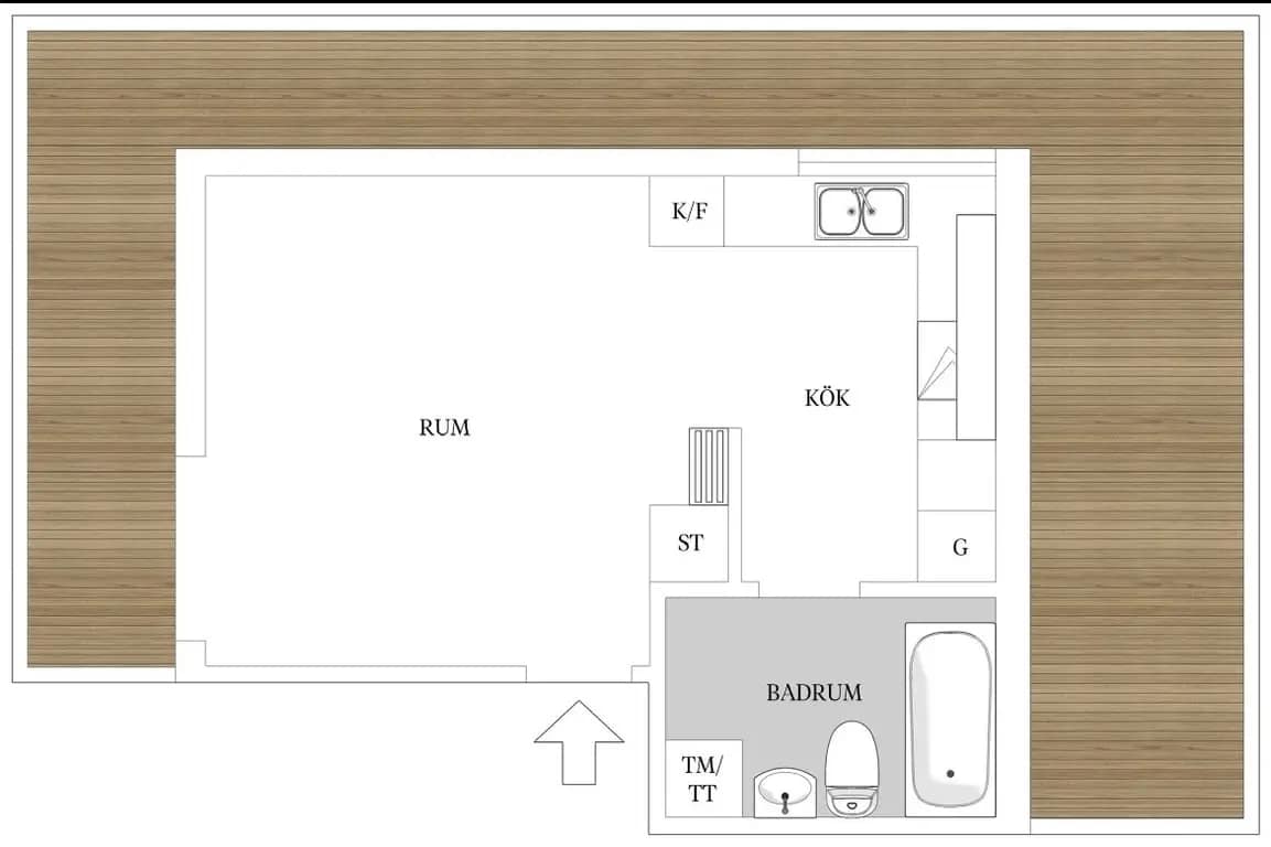 Floor plan for Tågagatan 76