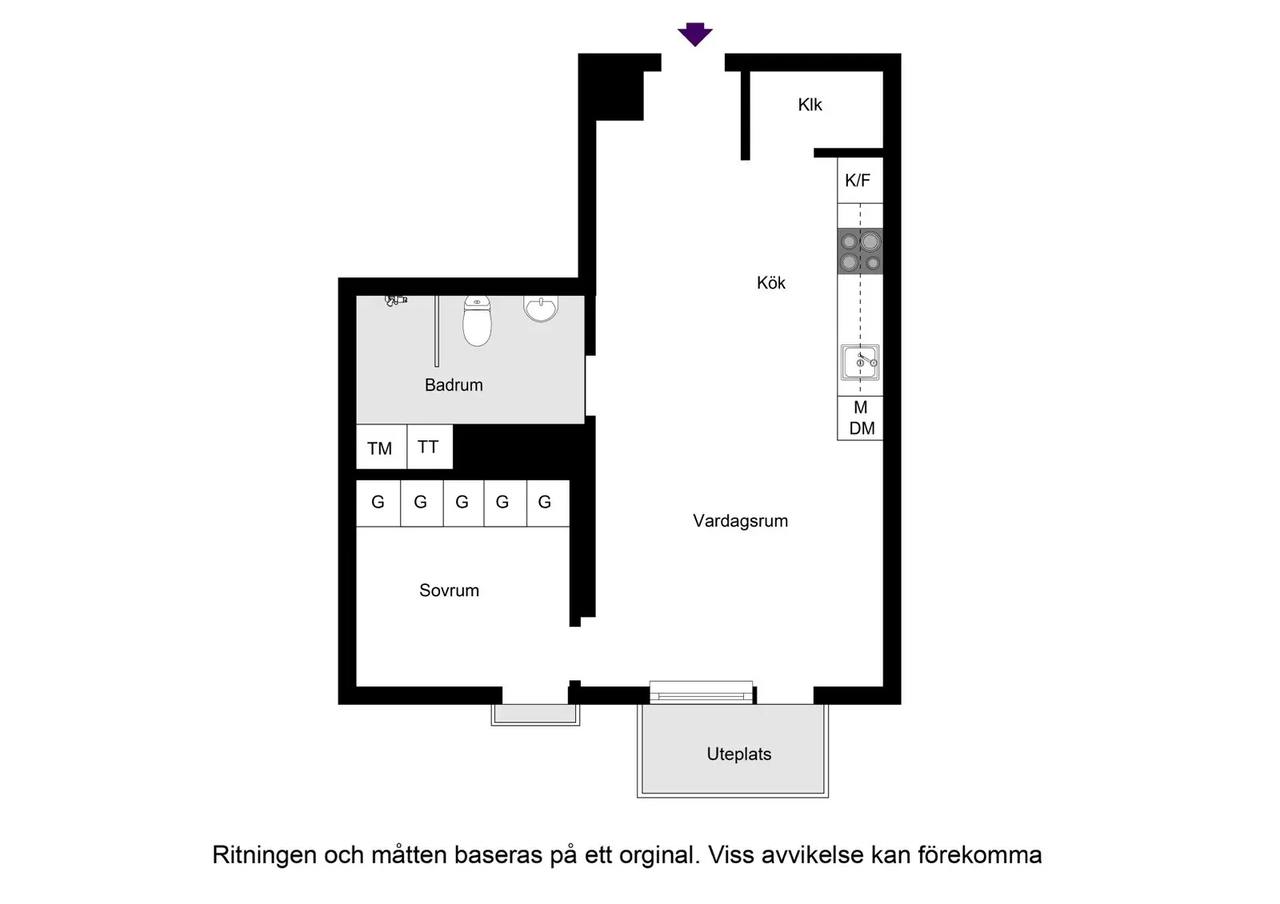 Floor plan for Hägerneholmsvägen 6B