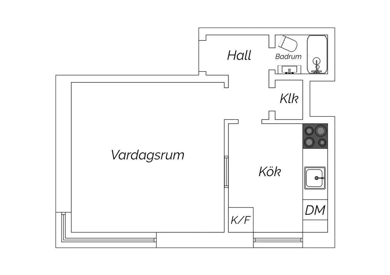 Floor plan for Lönngatan 56D