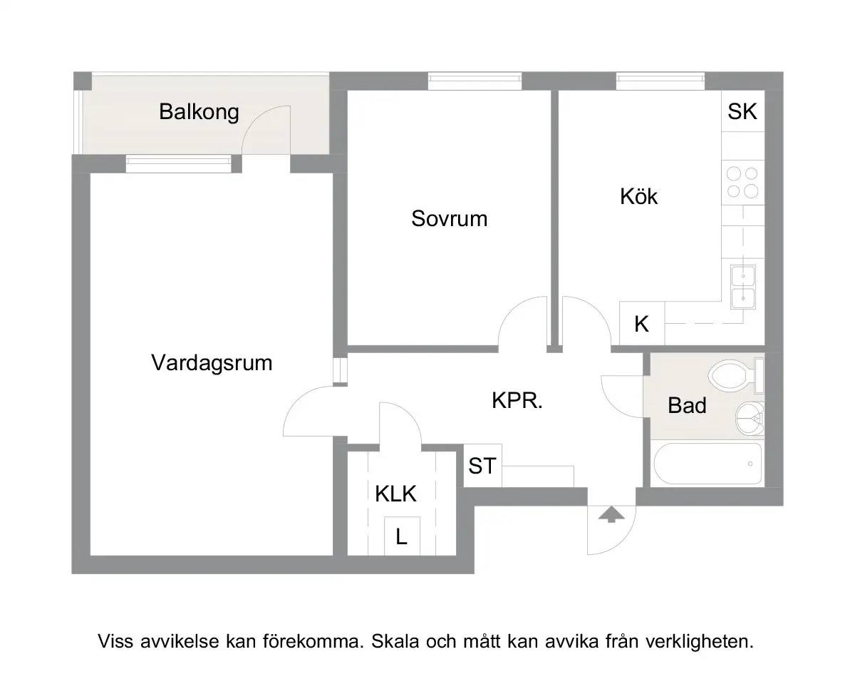 Floor plan for Kollegiegatan 7B