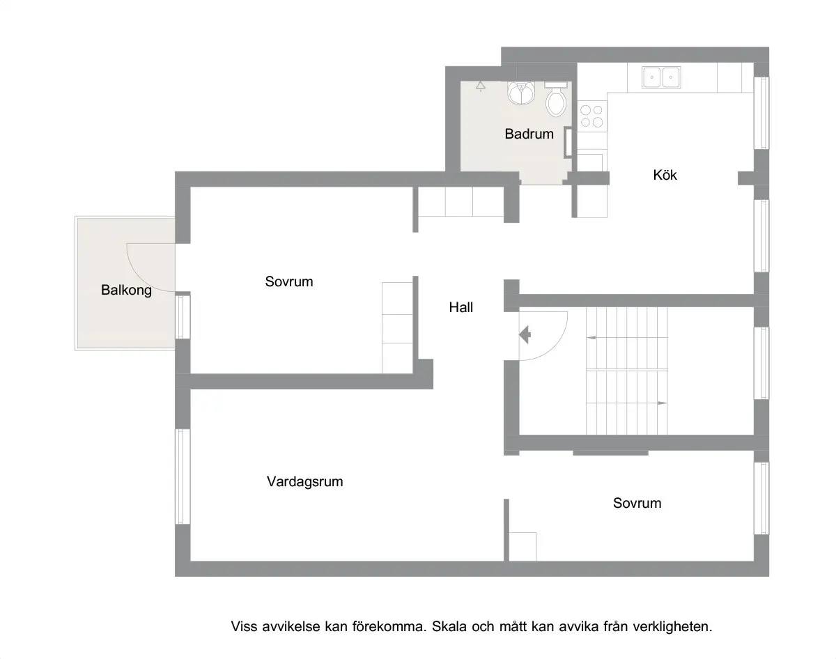 Floor plan for Valborgsgatan 7B