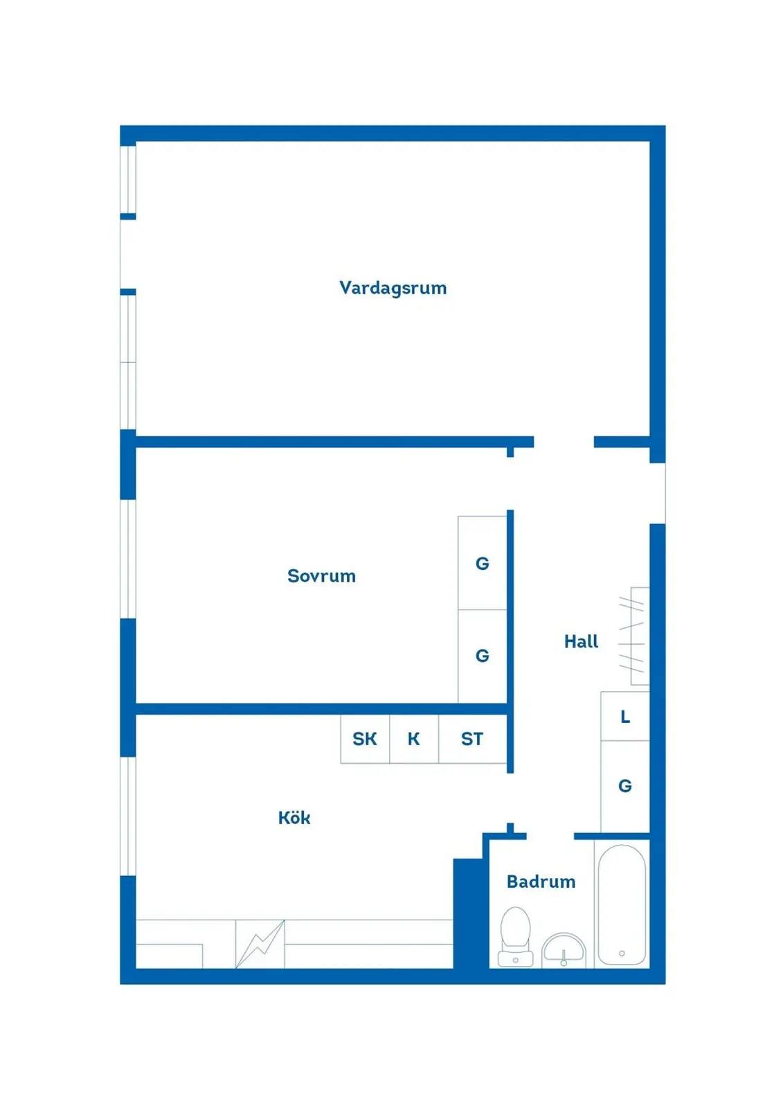 Floor plan for Erik Dahlbergsvägen 49 Lgh 1102