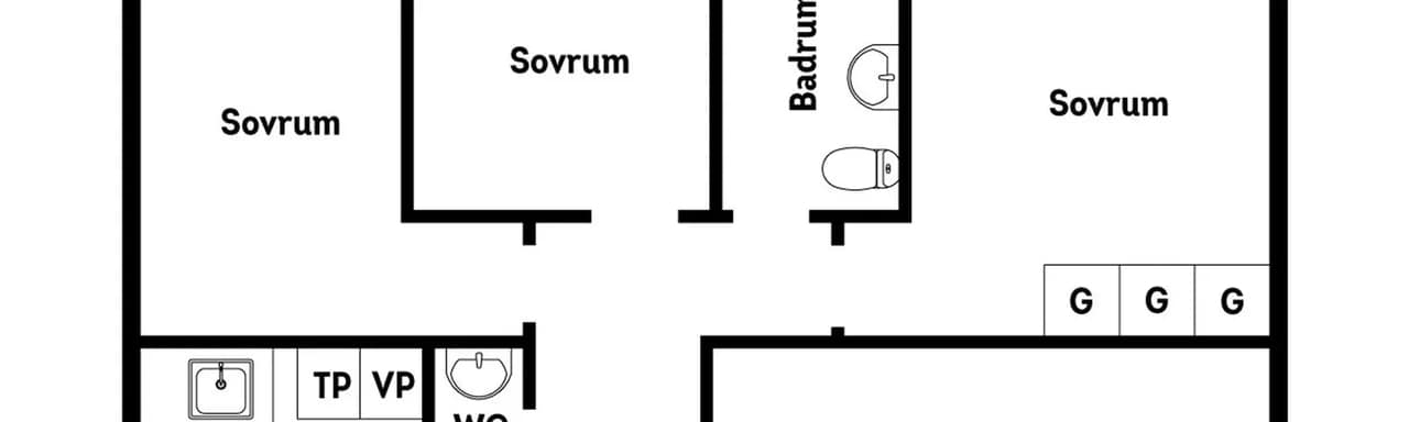 Planritning för Flädervägen 36