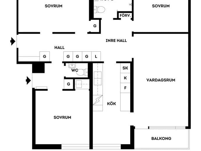 Planritning för Armégatan 16