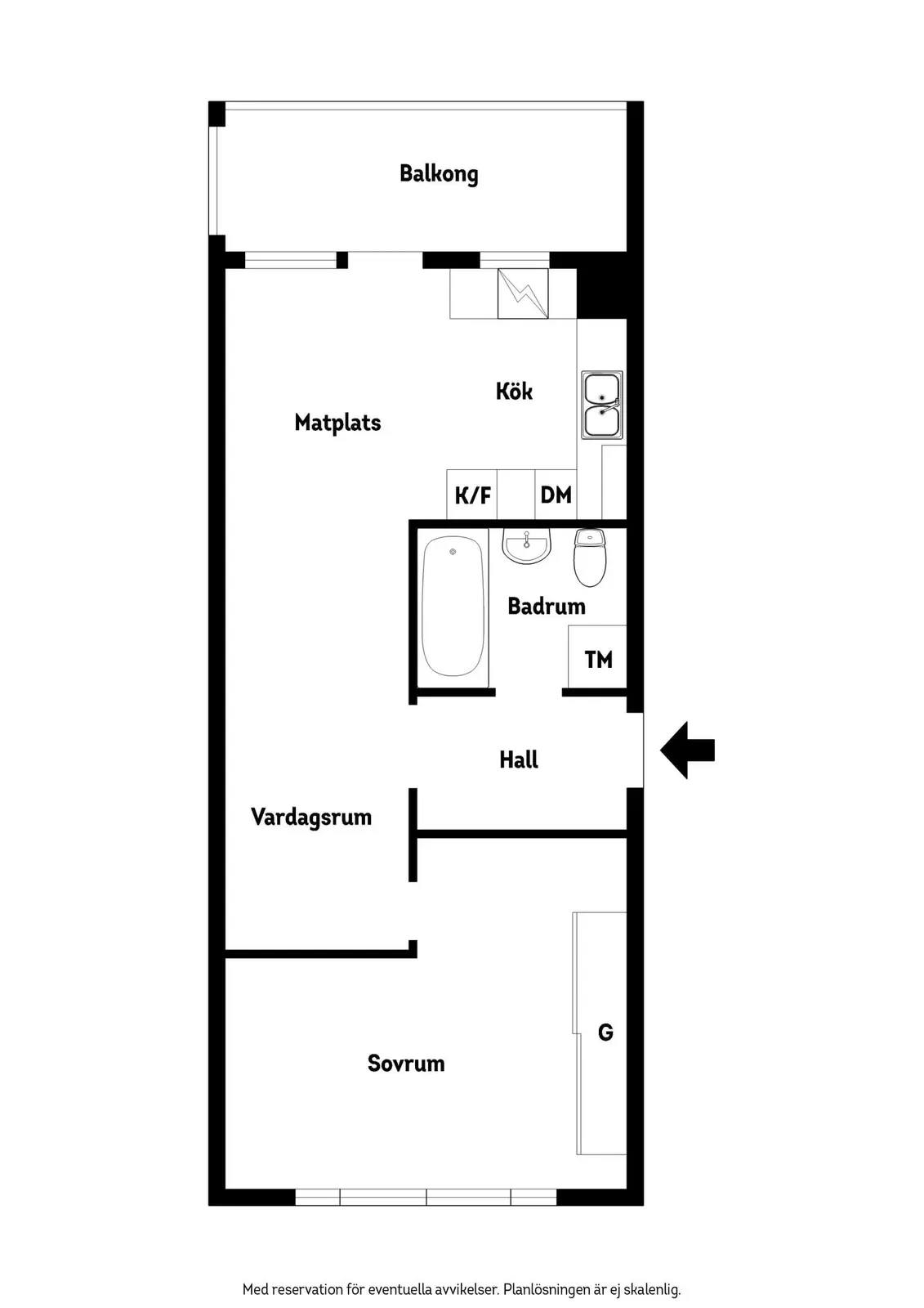Floor plan for Rönnebergavägen 33A