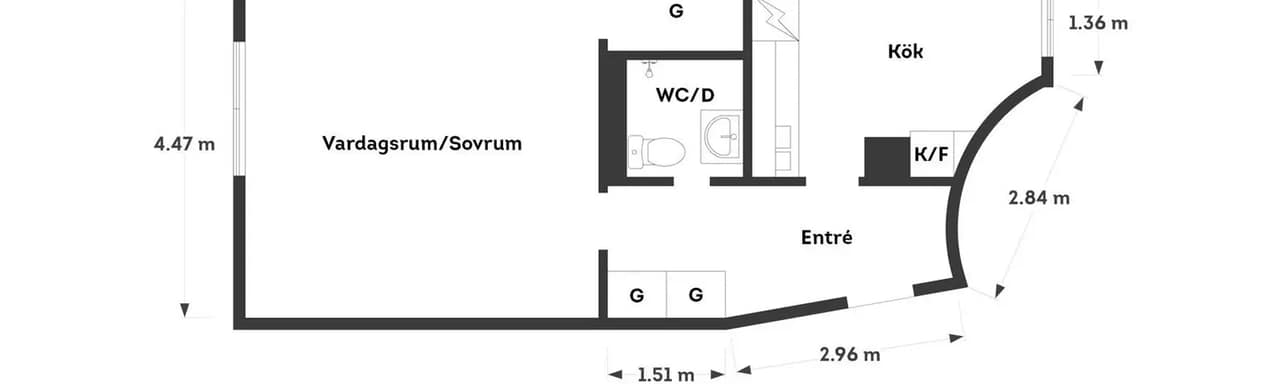 Floor plan for Vindragaregatan 8B