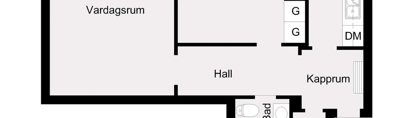 Floor plan for Baskemöllegatan 8A