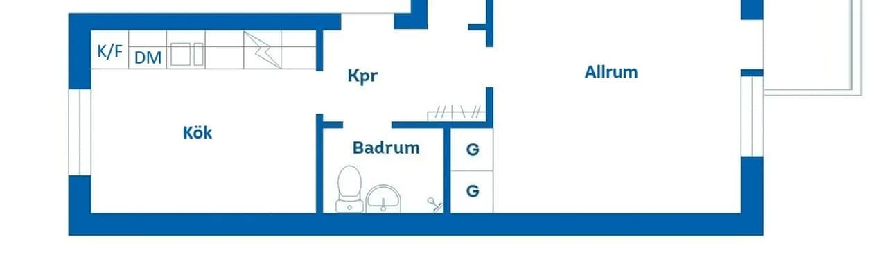 Floor plan for Vindelgatan 3C