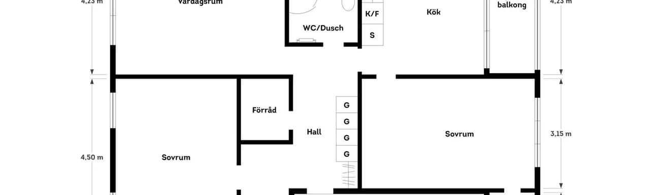 Floor plan for Västra Gunnesgärde 31