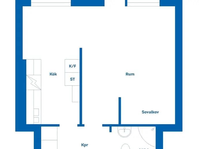 Planritning för Petter Swartzgatan 13B