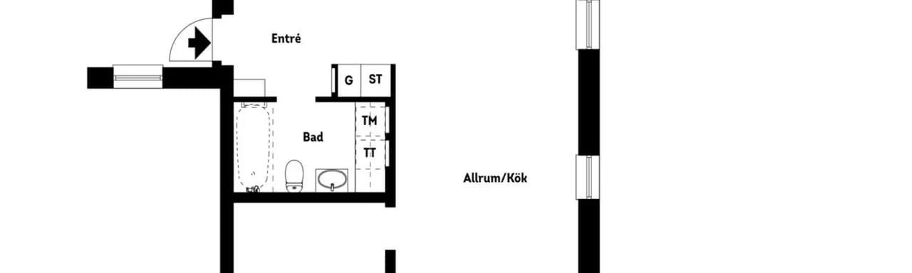 Planritning för Södra Järnvägsgatan 4S