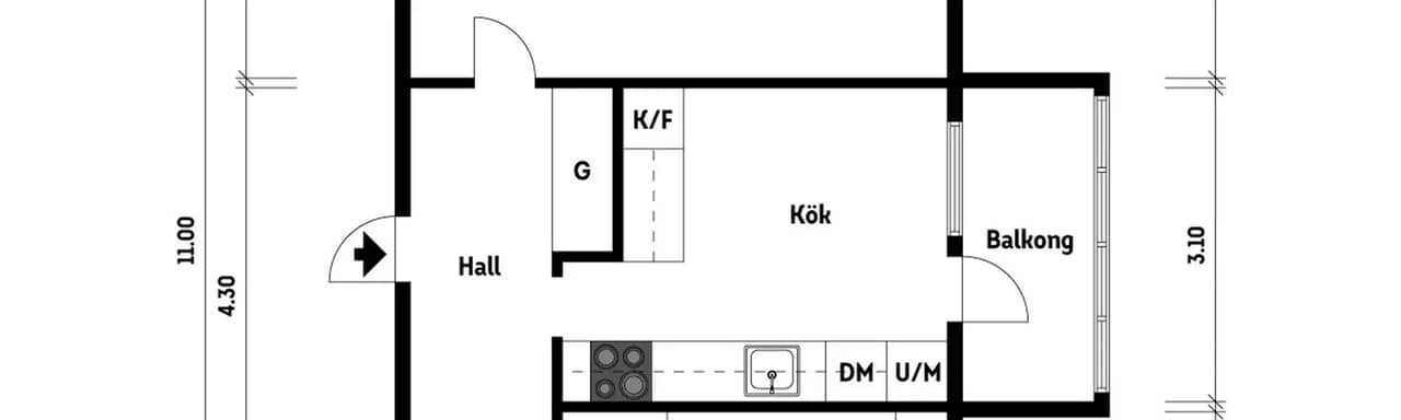 Floor plan for Rosengatan 12
