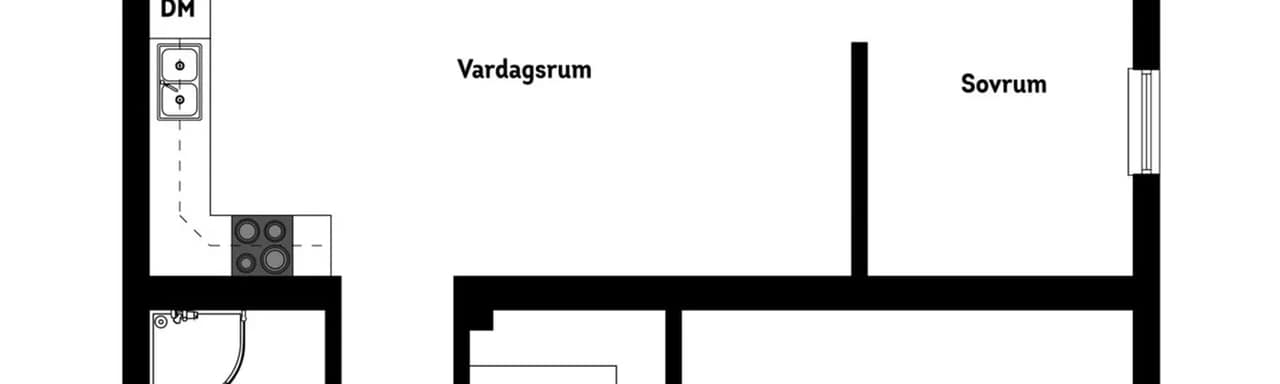 Floor plan for Plutos gränd 1E