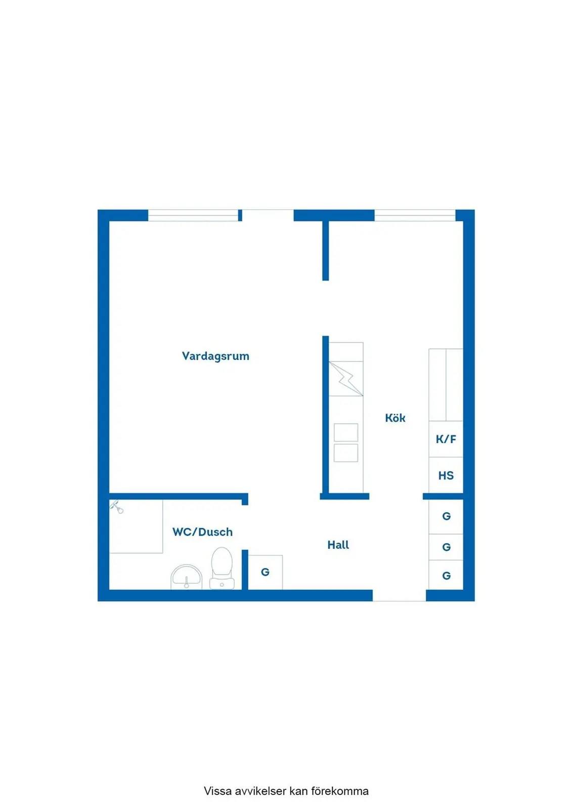 Floor plan for Vasagatan 12B