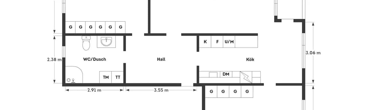 Floor plan for Sägengatan 4