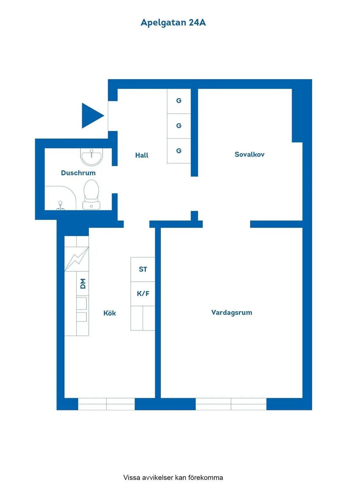 Planritning för Apelgatan 24A