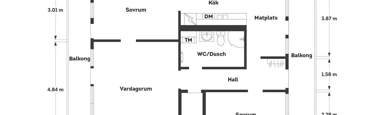 Floor plan for Sagogången 6