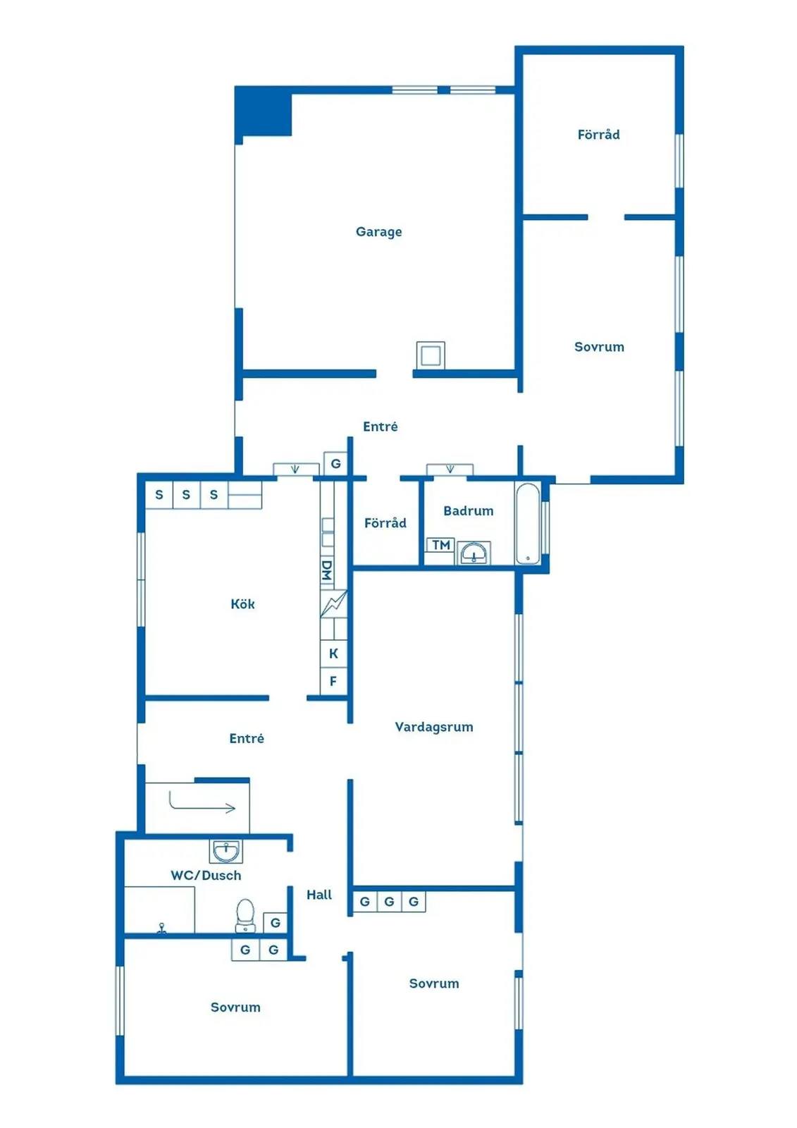 Floor plan for Södra Sjöbovägen 10