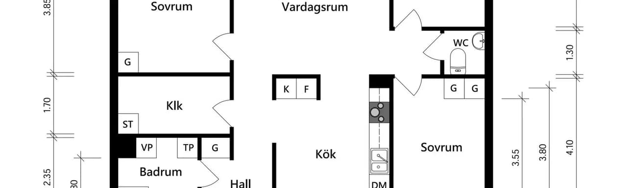 Floor plan for Bergums Prästgårdsbacke 17