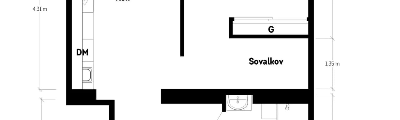Floor plan for Björcksgatan 36B