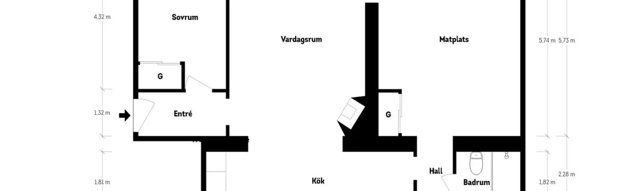 Planritning för Viktor Rydbergsgatan 13