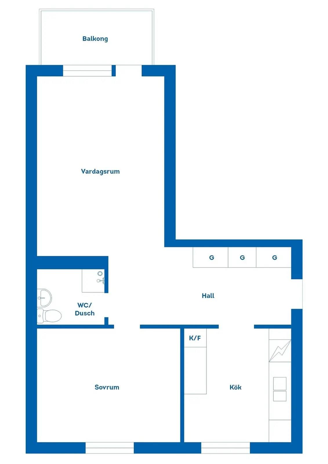 Planritning för Erik Dahlbergsvägen 36A