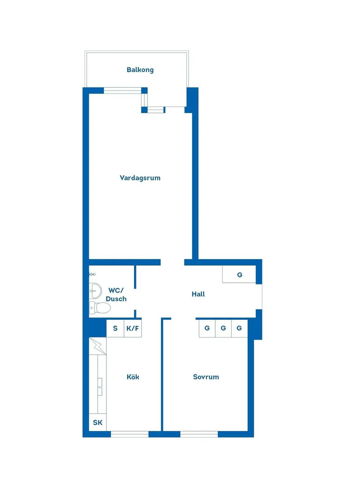 Planritning för Johannesbergsvägen 21