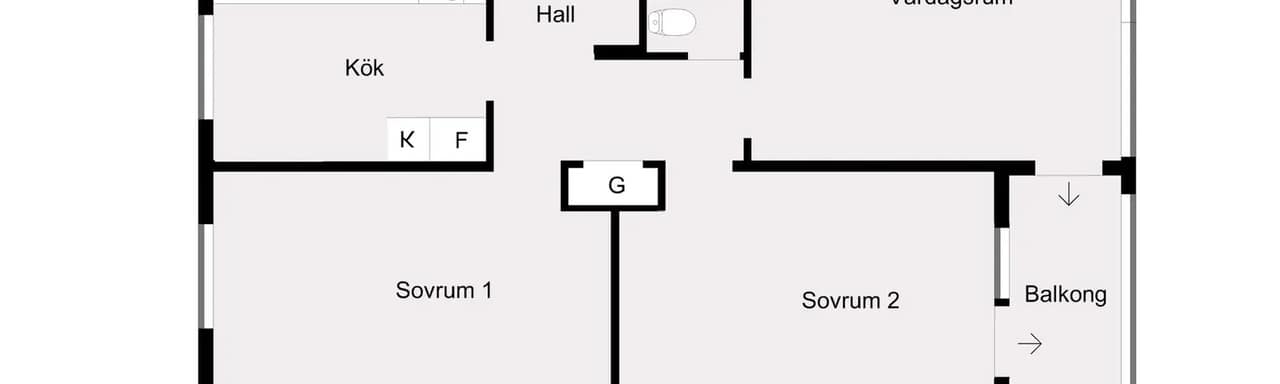Floor plan for Berguvsgatan 3G