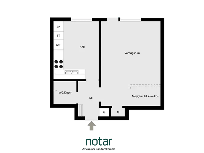 Floor plan for Brunnsgatan 8B