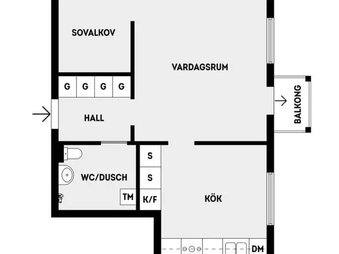 Floor plan for Biblioteksgången 6