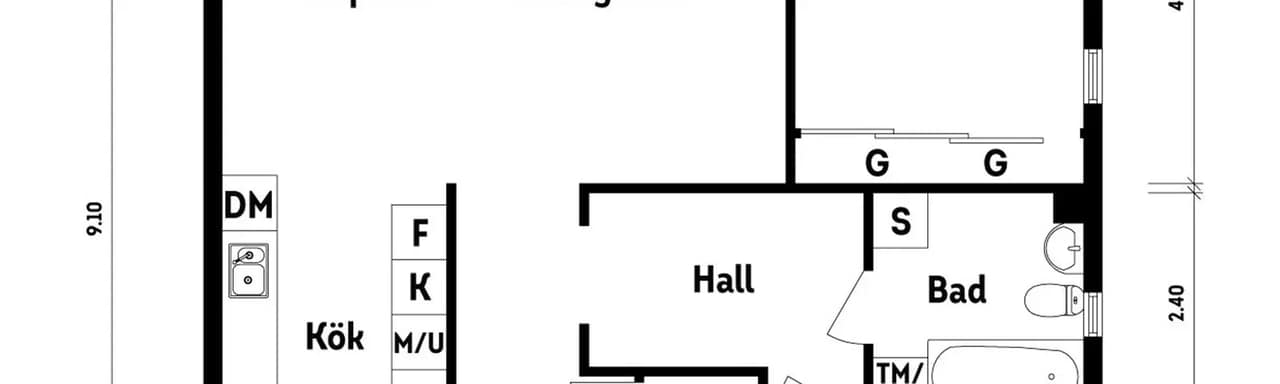 Floor plan for Östra björredsvägen 5B