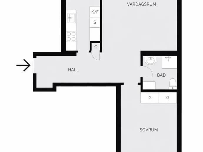Floor plan for Burspråksvägen 2