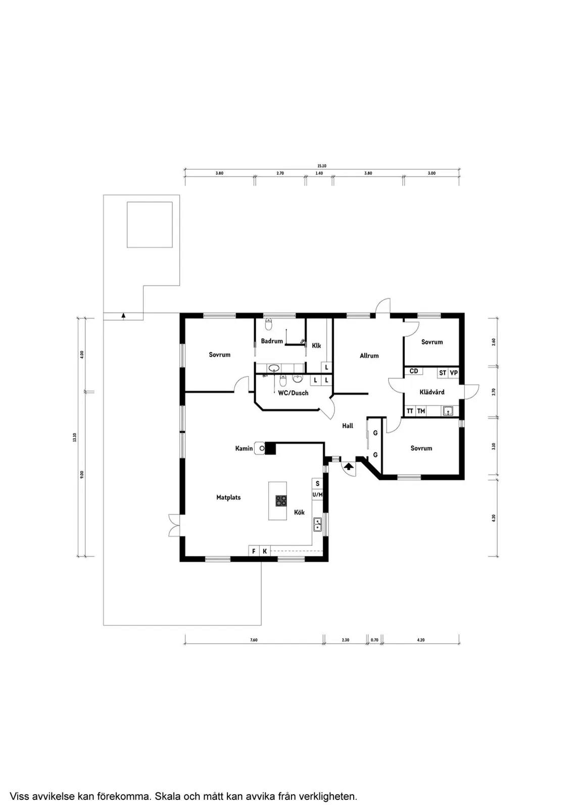 Floor plan for Kälkvägen 9